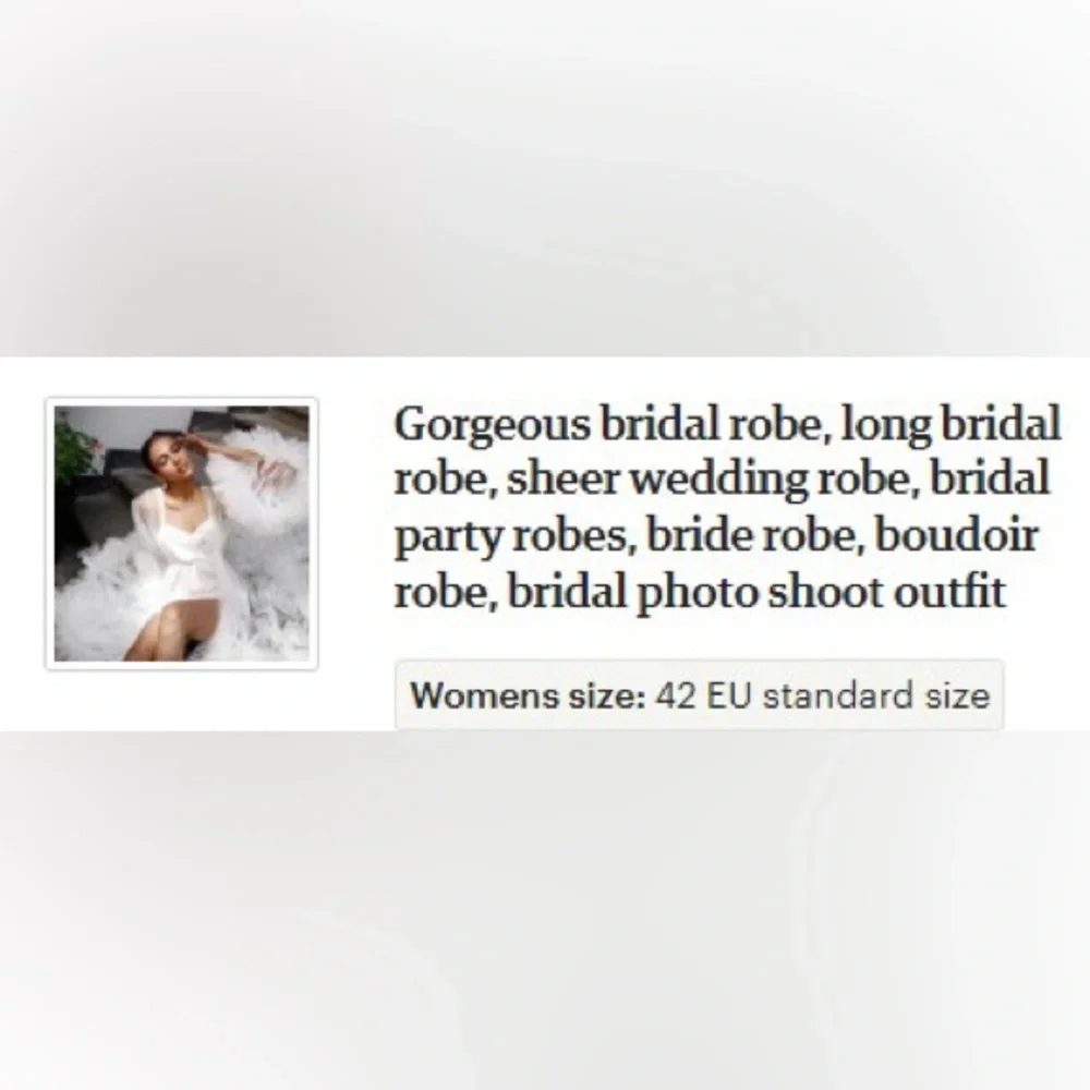 Elegant White Bridal Robe with Ruffles - Picture 3 of 4